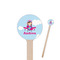 Airplane & Girl Pilot 7.5" Round Wooden Stir Sticks - Single Sided (Personalized)