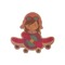 Airplane & Girl Pilot Wooden Sticker Medium Color - Main