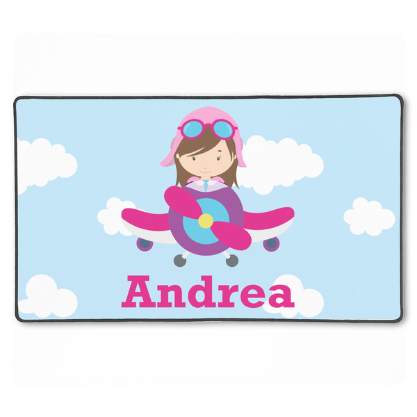 Custom Airplane & Girl Pilot XXL Gaming Mouse Pad - 24" x 14" (Personalized)