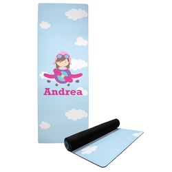 Airplane & Girl Pilot Yoga Mat (Personalized)