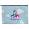 Airplane & Girl Pilot Zipper Pouch Large (Front)