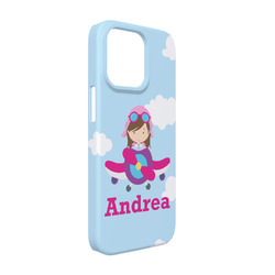 Airplane & Girl Pilot iPhone Case - Plastic - iPhone 13 (Personalized)