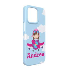 Airplane & Girl Pilot iPhone Case - Plastic - iPhone 13 Pro (Personalized)
