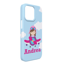 Airplane & Girl Pilot iPhone Case - Plastic - iPhone 13 Pro Max (Personalized)