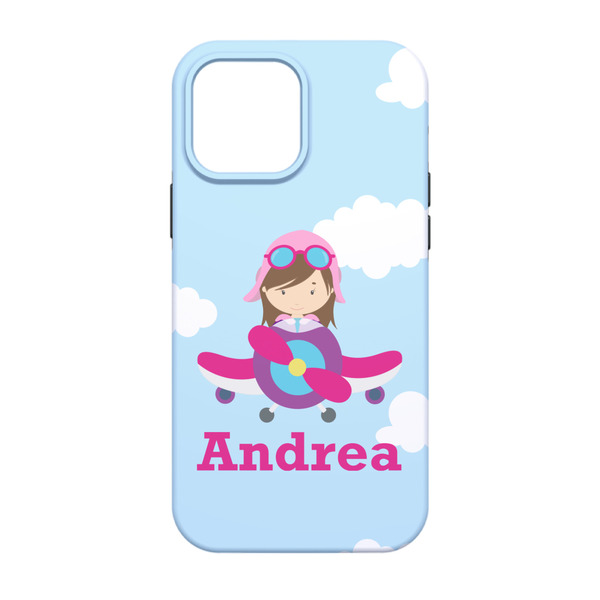Airplane & Girl Pilot iPhone 13 Tough Case - Back