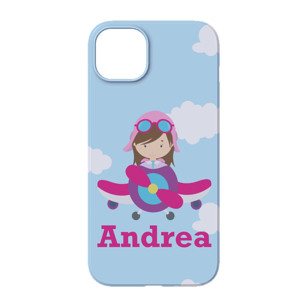Airplane & Girl Pilot iPhone 14 Case - Back