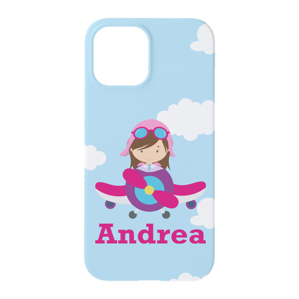 Airplane & Girl Pilot iPhone 15 Case - Back