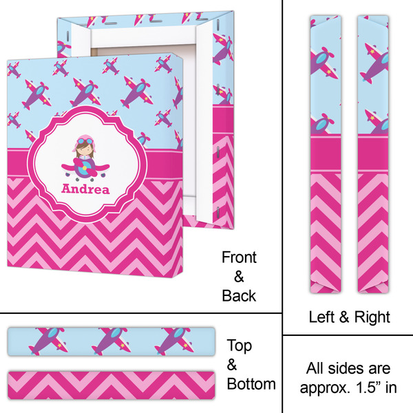 Airplane Theme - for Girls 11x14 - Canvas Print - Approval