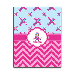 Airplane Theme - for Girls Wood Print - 11x14 (Personalized)