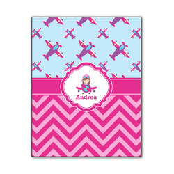 Airplane Theme - for Girls Wood Print - 11x14 (Personalized)