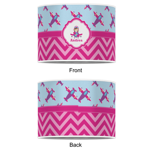 Airplane Theme - for Girls 12" Drum Lampshade - APPROVAL (Poly Film)