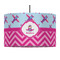 Airplane Theme - for Girls 12" Drum Pendant Lamp - Fabric (Personalized)