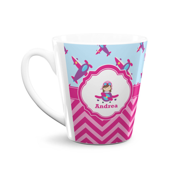 Airplane Theme - for Girls 12 Oz Latte Mug - Front