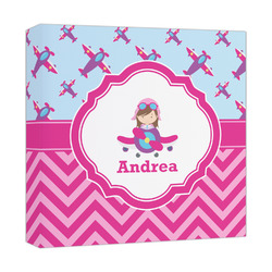 Airplane Theme - for Girls Canvas Print - 12x12 (Personalized)