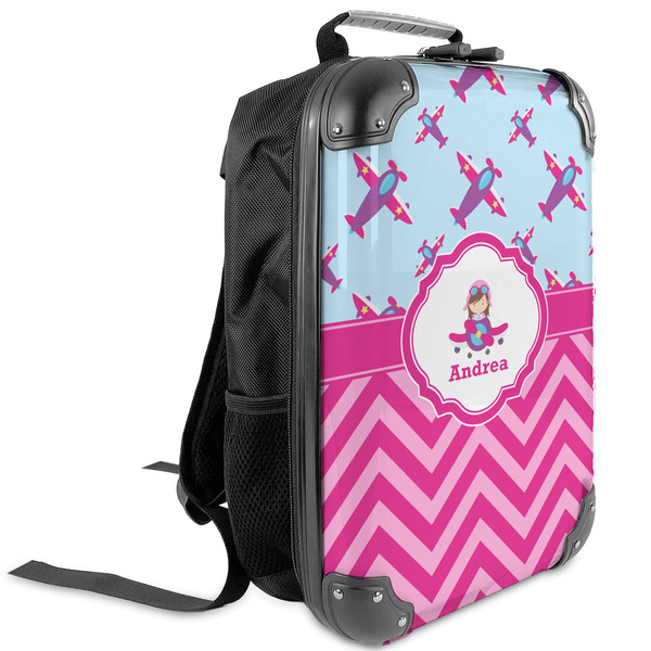 Custom Airplane Theme - for Girls Kids Hard Shell Backpack (Personalized)
