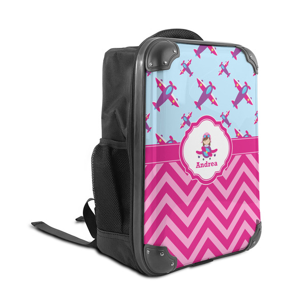 Airplane Theme - for Girls 15" Backpack - ANGLE VIEW