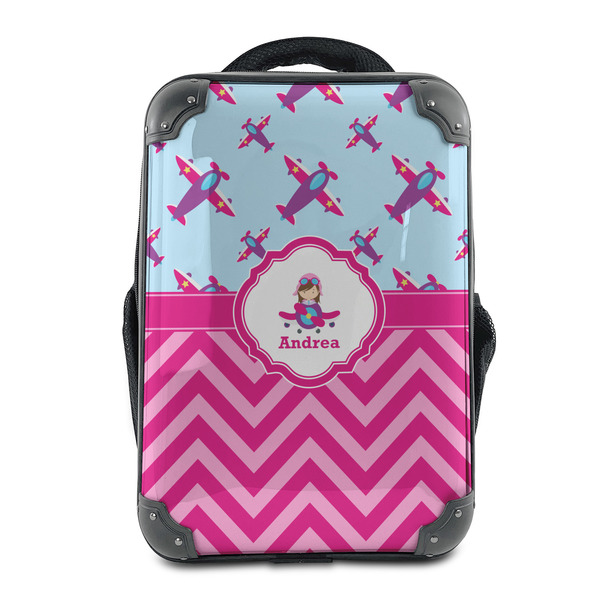 Custom Airplane Theme - for Girls 15" Hard Shell Backpack (Personalized)