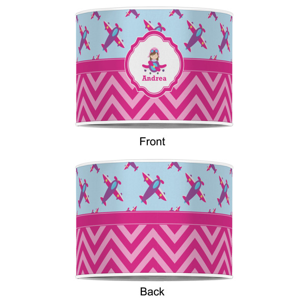 Airplane Theme - for Girls 16" Drum Lampshade - APPROVAL (Poly Film)