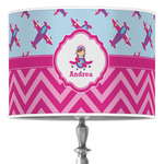 Airplane Theme - for Girls Drum Lamp Shade (Personalized)