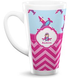 Airplane Theme - for Girls Latte Mug (Personalized)
