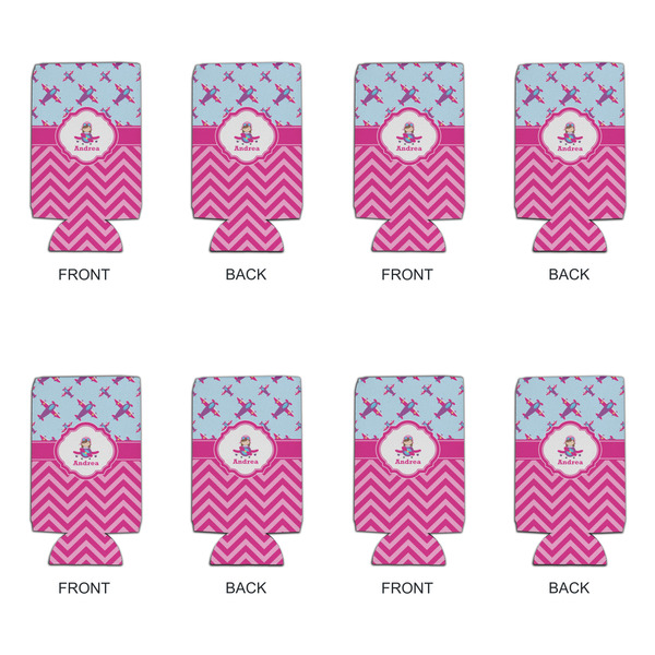 Airplane Theme - for Girls 16oz Can Sleeve - Set of 4 - APPROVAL