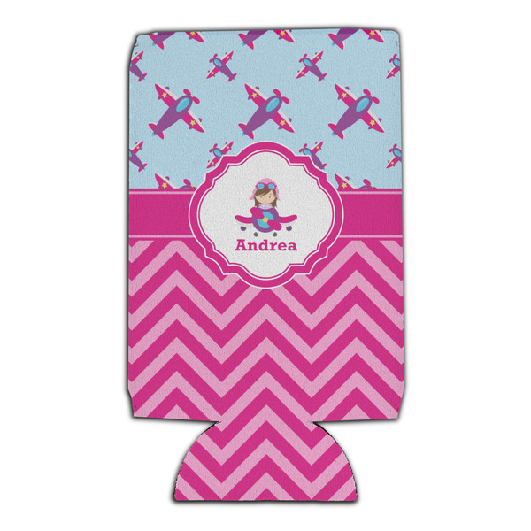 Airplane Theme - for Girls 16oz Can Sleeve - Set of 4 - FRONT