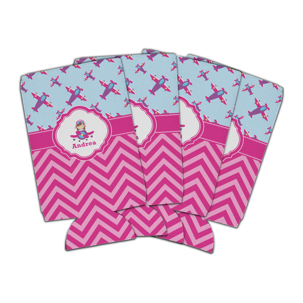 Custom Airplane Theme - for Girls Can Cooler (16 oz) - Set of 4 (Personalized)