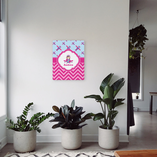 Airplane Theme - for Girls 16x20 - Canvas Print - In Context