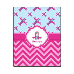 Airplane Theme - for Girls Wood Print - 16x20 (Personalized)