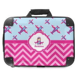 Airplane Theme - for Girls Hard Shell Briefcase - 18" (Personalized)