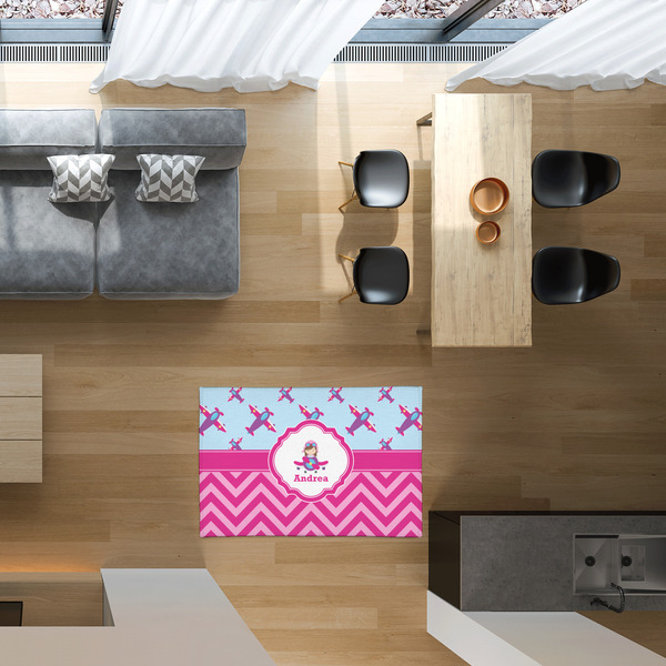 Airplane Theme - for Girls 2'x3' Indoor Area Rugs - IN CONTEXT