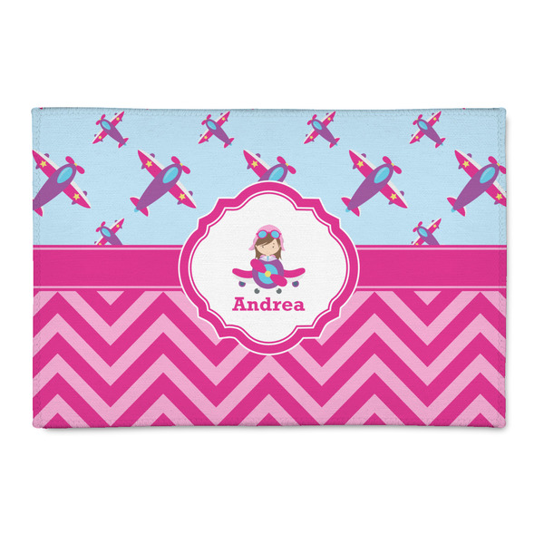 Custom Airplane Theme - for Girls 2' x 3' Indoor Area Rug (Personalized)