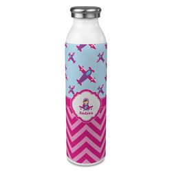 Airplane Theme - for Girls 20oz Stainless Steel Water Bottle - Full Print (Personalized)