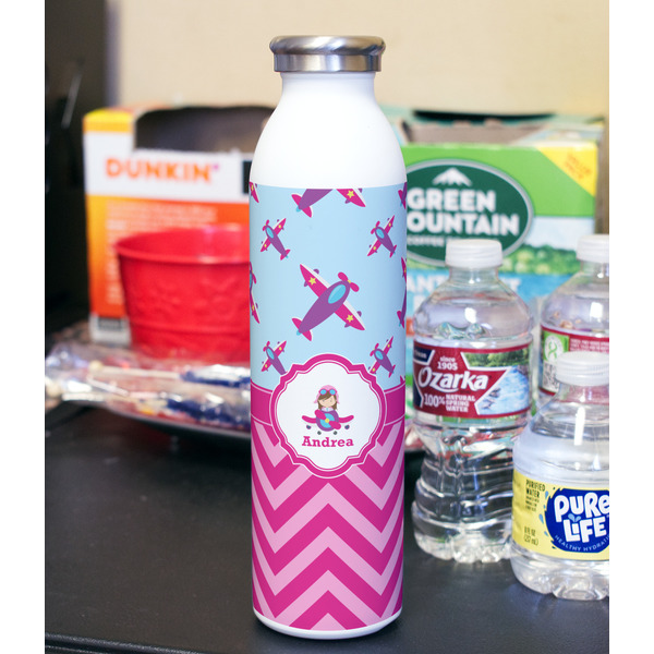 Airplane Theme - for Girls 20oz Water Bottles - Full Print - In Context