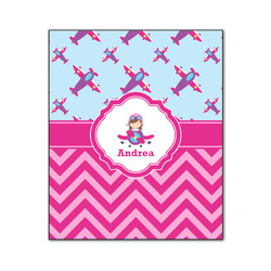 Airplane Theme - for Girls Wood Print - 20x24 (Personalized)