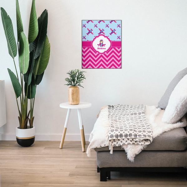Airplane Theme - for Girls 20x24 Wood Print - In Context