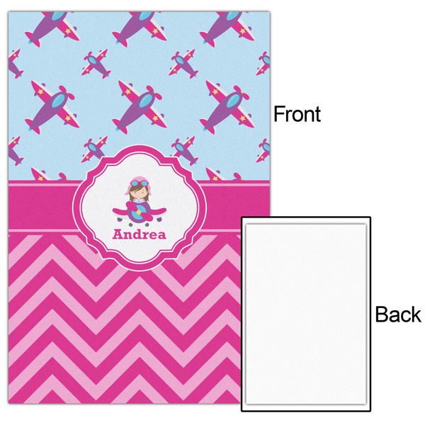 Airplane Theme - for Girls 20x30 - Matte Poster - Front & Back