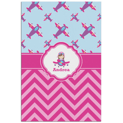 Airplane Theme - for Girls Poster - Matte - 24x36 (Personalized)