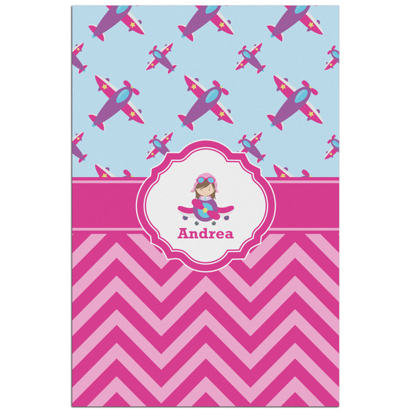 Custom Airplane Theme - for Girls Poster - Matte - 24x36 (Personalized)