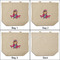 Airplane Theme - for Girls 3 Reusable Cotton Grocery Bags - Front & Back View
