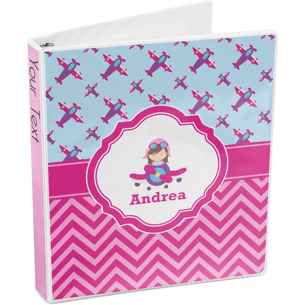 Airplane Theme - for Girls 3-Ring Binder 3/4 - Main