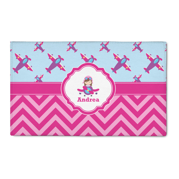 Custom Airplane Theme - for Girls 3' x 5' Patio Rug (Personalized)