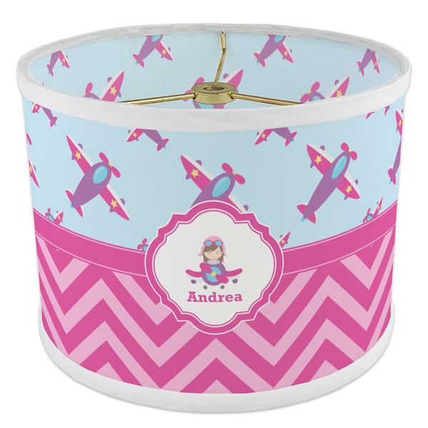 Airplane Theme - for Girls 8" Drum Lampshade - ANGLE Poly-Film