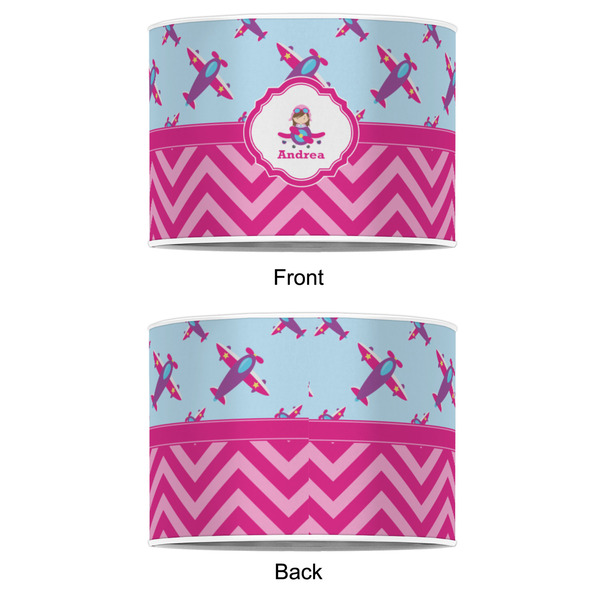 Airplane Theme - for Girls 8" Drum Lampshade - APPROVAL (Poly Film)