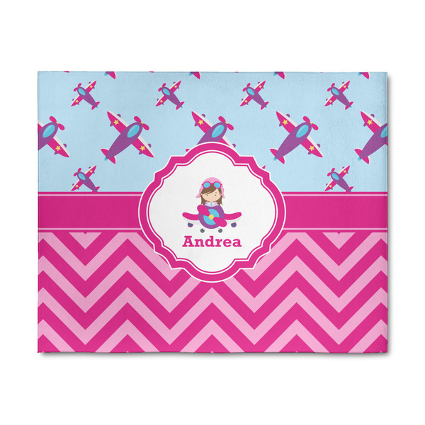 Custom Airplane Theme - for Girls 8' x 10' Indoor Area Rug (Personalized)