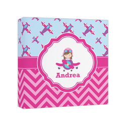 Airplane Theme - for Girls Canvas Print - 8x8 (Personalized)