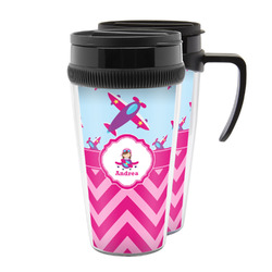 Airplane Theme - for Girls Acrylic Travel Mug (Personalized)