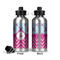 Airplane Theme - for Girls Aluminum Water Bottle - Front and Back