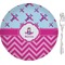 Airplane Theme - for Girls Glass Appetizer / Dessert Plate 8" (Personalized)