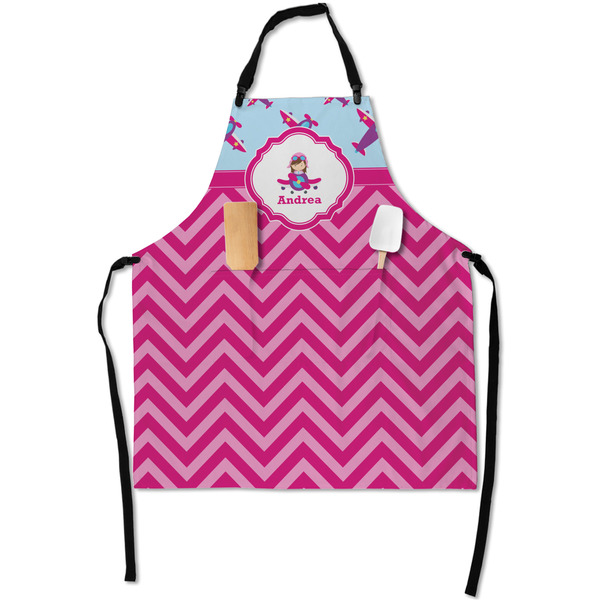 Custom Airplane Theme - for Girls Apron With Pockets w/ Name or Text
